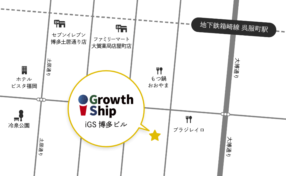 IGS(アイグロースシップ)コワーキングスペース地図